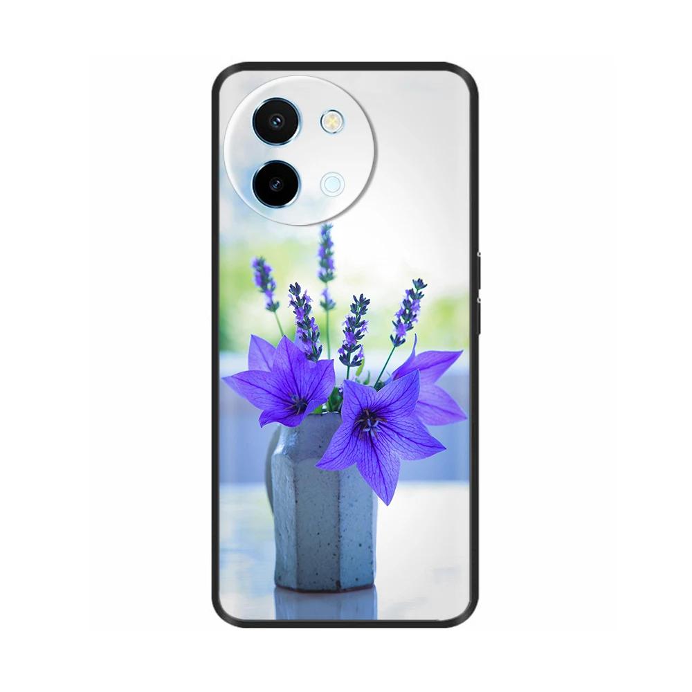 For Vivo Y38 5G Phone Case Cute Fashion Heart Flowers Cases For Vivo Y18 Soft Silicone Bumper Cover For Vivo Y18E Fundas Shells
