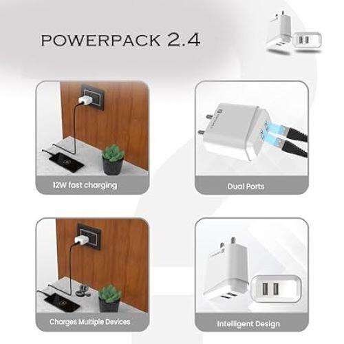 RSINC 12W 2.4A Multiport Handy-Ladegerät mit abnehmbarem Kabel Typ-c Wandladegerät B0CZS2FD7F