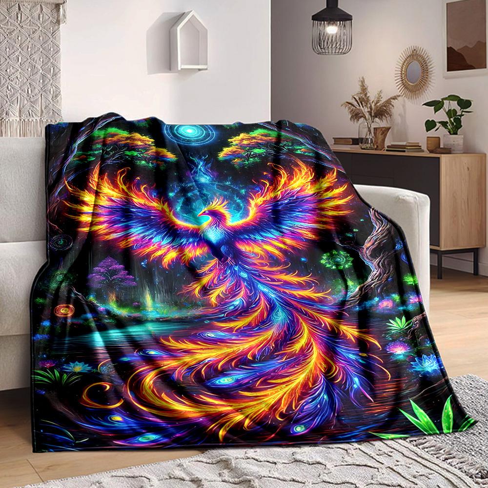 

1pc Psychedelic Phoenix Blanket - Perfect Gift for Birthdays, Christmas & Halloween- Soft, Warm & Versatile yy250909170 75x90cm