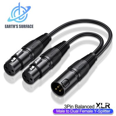 Cavo XLR Maschio a Doppio Femmina Y-Splitter Cavi Microfono Cannon per Amplificatore 3 Pin Bilanciato Cavo di Estensione Audio Analogico