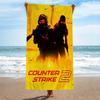 Counter-Strike CS 2 Vintage Microfiber Printed Beach Towel Mountain Climbing Yoga Beach Swimming Running Absorbent Soft Towel