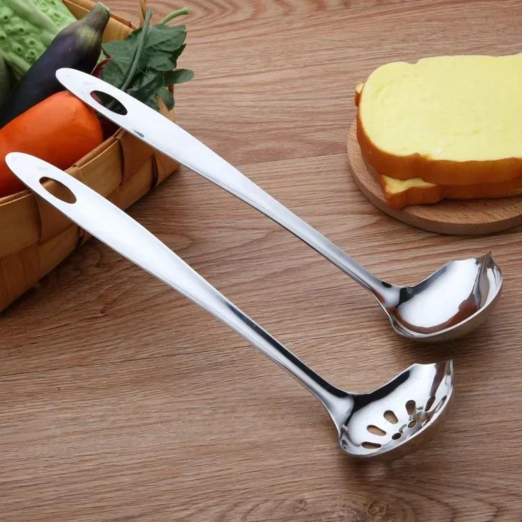 Side Soup Open Big Spoon, Side Soup Leak, Hot Pot Spoon Leak, Slant Beak Big Spoon, 201 Stainless Steel Soup Spoon