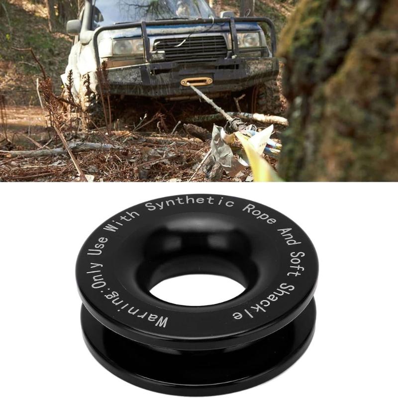 Aluminum Alloy Snatchs Recovery Rings Winch Snatchs Block Pulley Towing Rings for Soft Shackle and Synthetic Rope