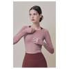 Witte New Zipper Ribbed Round Cropped Long Sleeve Tee Htwtl2K02T