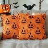 Cute Halloween Living Room Accents Plush Pumpkin Cushion Cover, Throw Pillow 18 X Inch Modern Minimalist Home Decor Ghost Soft Case for Spooky Season,