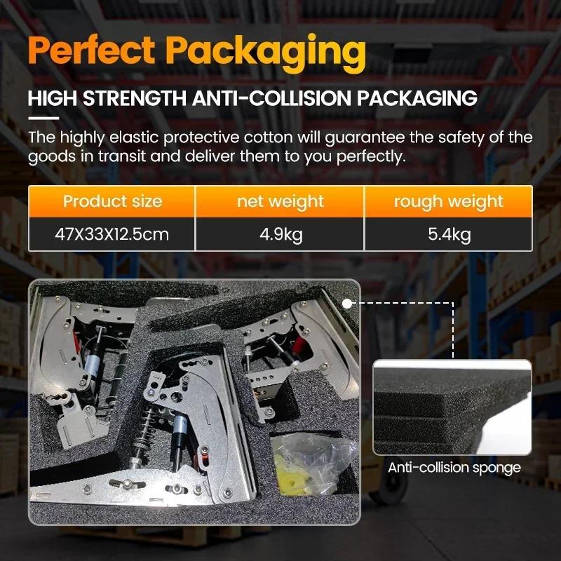 Pedály SIMJACK PRO, Závodní pedály pro simulátory, Závodní simulátor pro PC, Tlakový senzor, Snímač zatížení, HE Hydraulický pedál