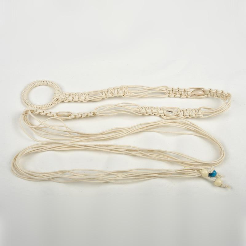 A Lady's Braided Wax Rope Belt Dress Decorated with A Bohemian Ethnic and Pastoral Style Women's Corset
