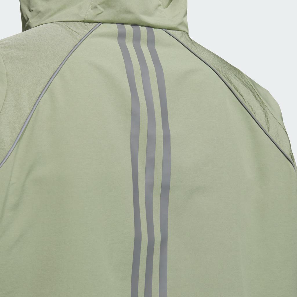 Adidas Fustl Woven Logo Print Striped Pattern Sports Casual Hooded Jacket Men Jacket Tent-Green JI8741