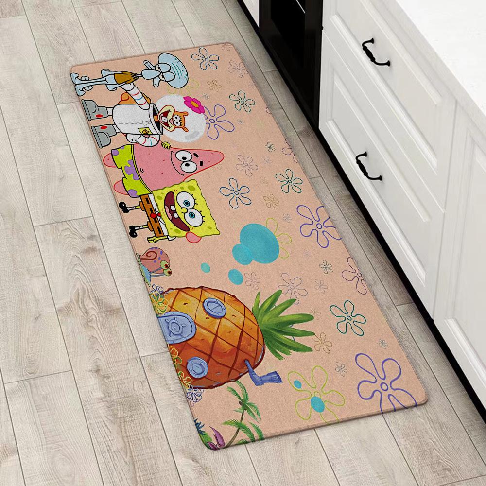 Entrance Front Door Doormat Anime S-SpongeBobs Non-slip Kitchen Rug Living Room Rugs Balcony Bathroom Foot Mat Floor Mats Carpet