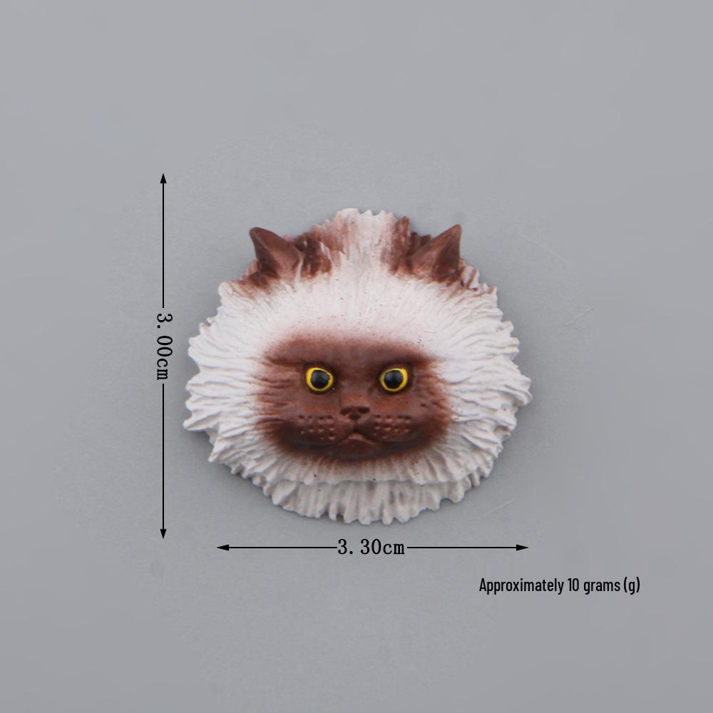 Cute Cat Head Magnetic Refrigerator Stickers - 6 Warm Colors, Japanese/Korean Inspired, Iron-Absorbing Magnets