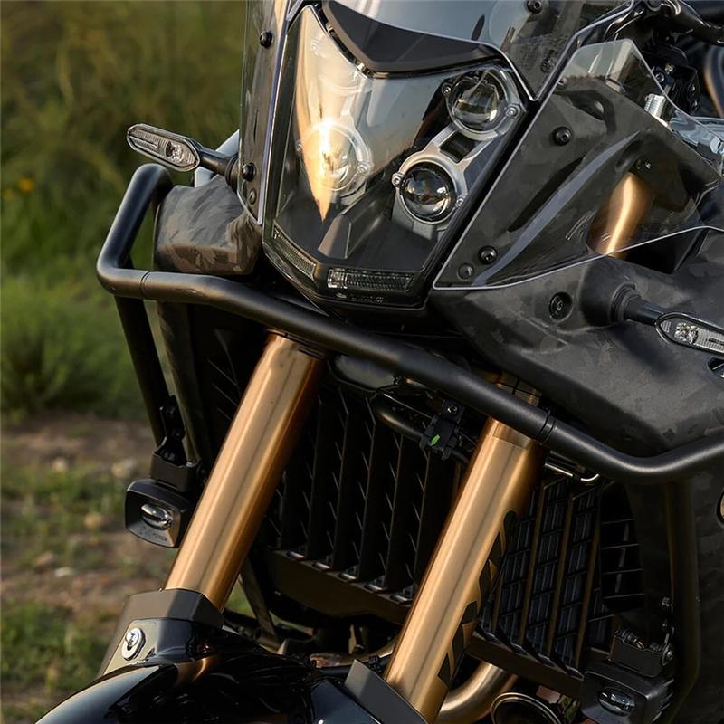 A16P-For TENERE Tenere 700 World Raid - Front Crash Guard Fog Light Bracket Auxiliary Bar Black Motorcycle Parts