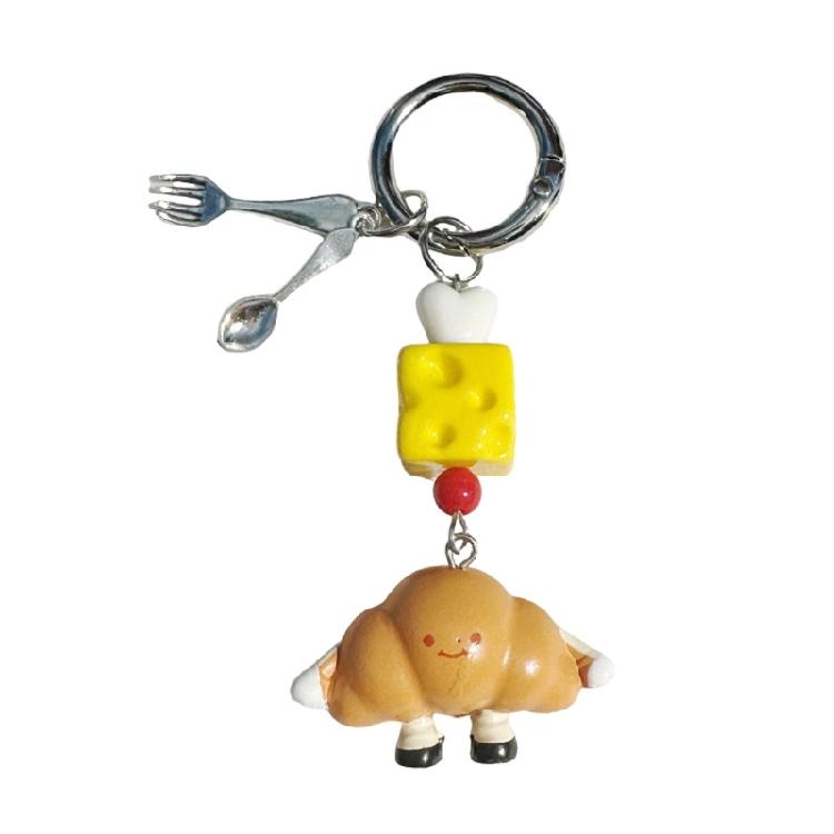 

Hanging Ornament Bread Shape Keychain Pendant Cartoon Bag Charm Soft Bag Pendant Bread Key Adornment for Any Occasion