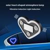 Car Triangle Window LED Solar Powered Heart-shaped Neon Light Rear Window Illuminated Interior Decoration Atmosphere Light