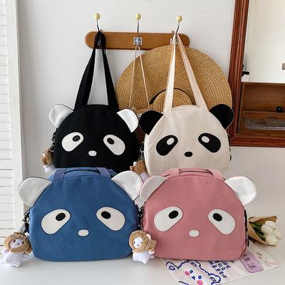 Card Love Cartoon Small Panda Canvas Bag  Shoulder Women's Bag Student Class Tuition Bag Crossbody Bag