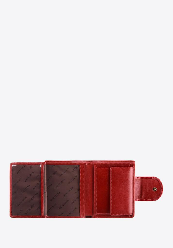 Wittchen Women's Patent Leather Wallet With Decorative Snap, Red Patent Leather