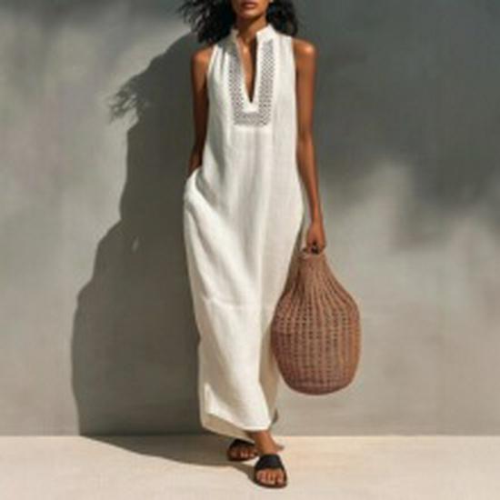 Apricot Sleeveless Halter Ruffle Dress - Summer 2026 Collection