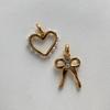 EManco New Stainless Steel Charms Gold-plated Imitation Pearl Heart Pendant DIY Necklace Bracelet Jewelry Making 48 Hours Shipme