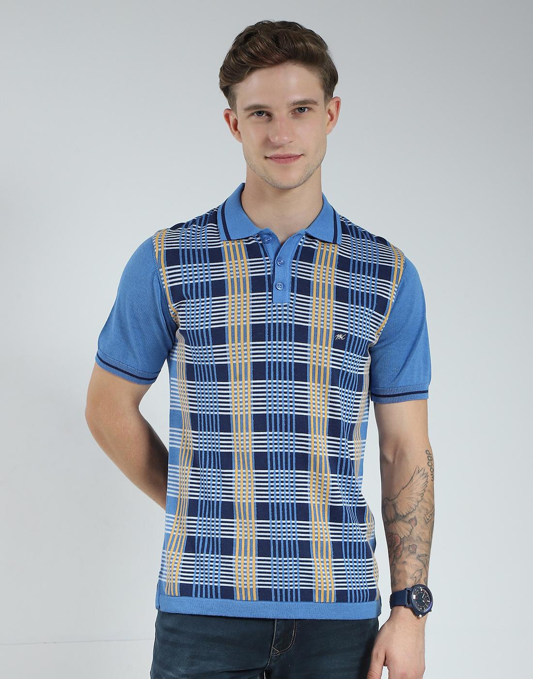 

Мужская футболка-поло обычного кроя собственного дизайна | С рукавом до локтя | Воротник на пуговицах | Повседневная футболка для мужчин L синий