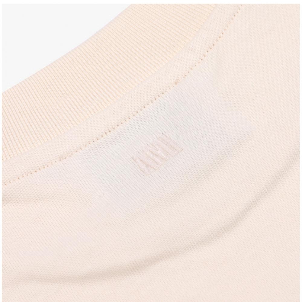 Ami Dr. Goech Tonal Croche Heart Logo 3 4 Women Long Sleeve Tee Fts055 726 136