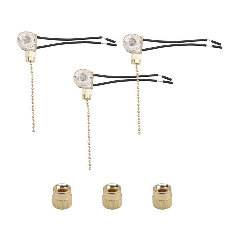 A84E-3Pack Ceiling Fan Light Switch ZE-109 Fan Switch Ceiling Pull Chain Switch Replacement
