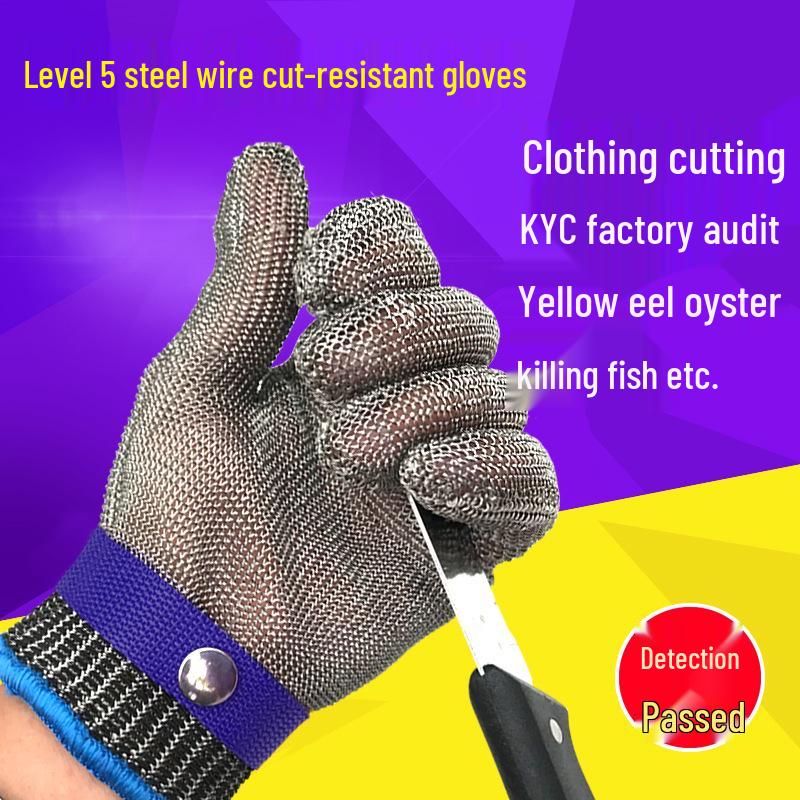 316L Nerezová ocel odolná proti opotřebení Protipořezové rukavice pro zpracování ryb
