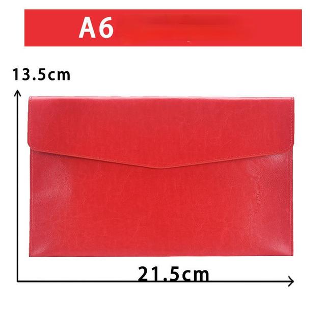 A6 A5 A4 Leather File Folder Data Package Document Bag Fashion Briefcase Data Contract Bill File Bag School Office Supplies