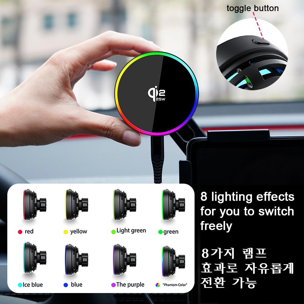 Qi2.2 25W Car Phone Mount Holder Magnetic Wireless Charger Compatible with MagSafe for Tesla Model Y L JUNIPER 3 HIGHLAND 2026