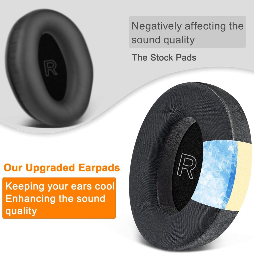 SOULWIT Cooling Gel Ear Pads for Bose A30 Aviation Headset, Replacement Ear Cups with High-Density Foam Ear Cushions, Cooling Feel, Black