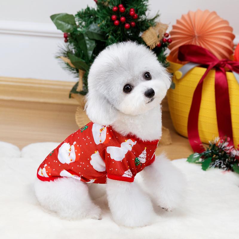 Halloween Small and Medium Dog Sweater Christmas Pet Clothes Bicycles Thanksgiving Dog Clothes Thin