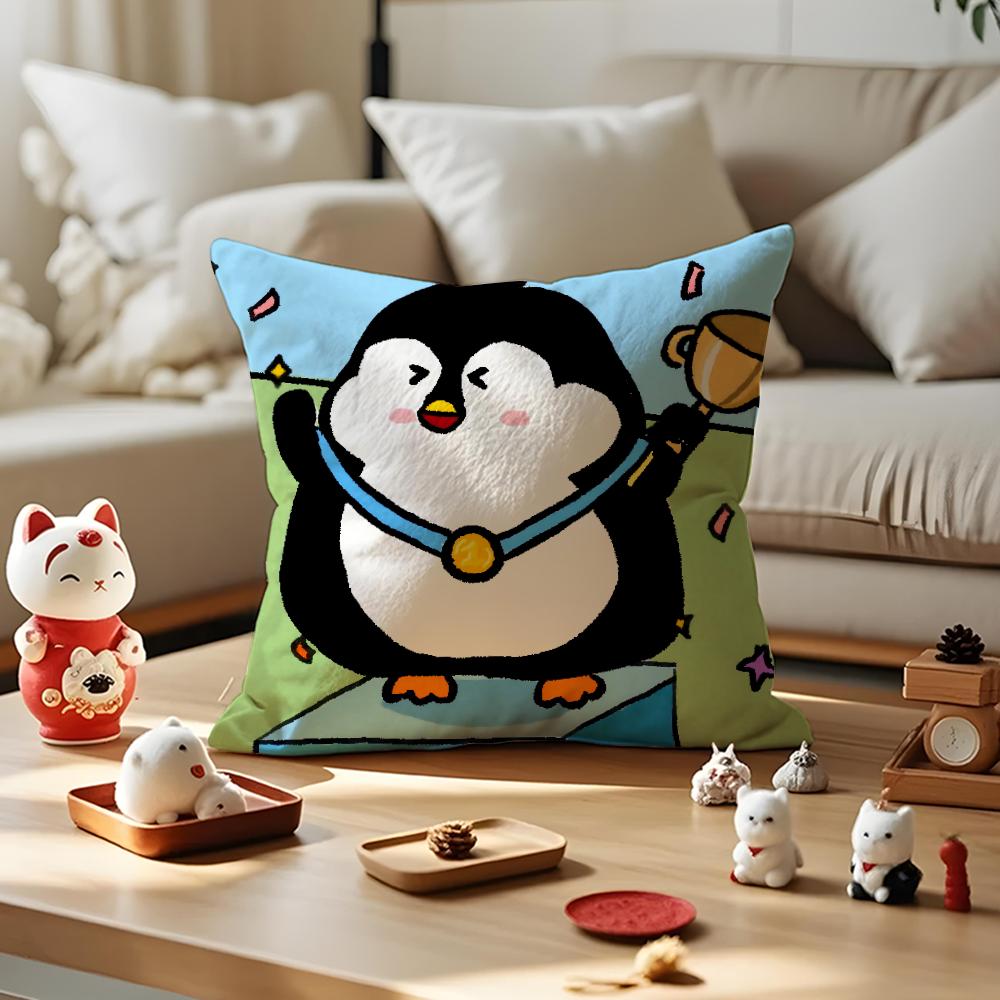 Cute Animal Champion Cushion Cover Anti-dustmite Pillowcase Invisible Zipper Silky Short Plush Sofa Cushion Cover