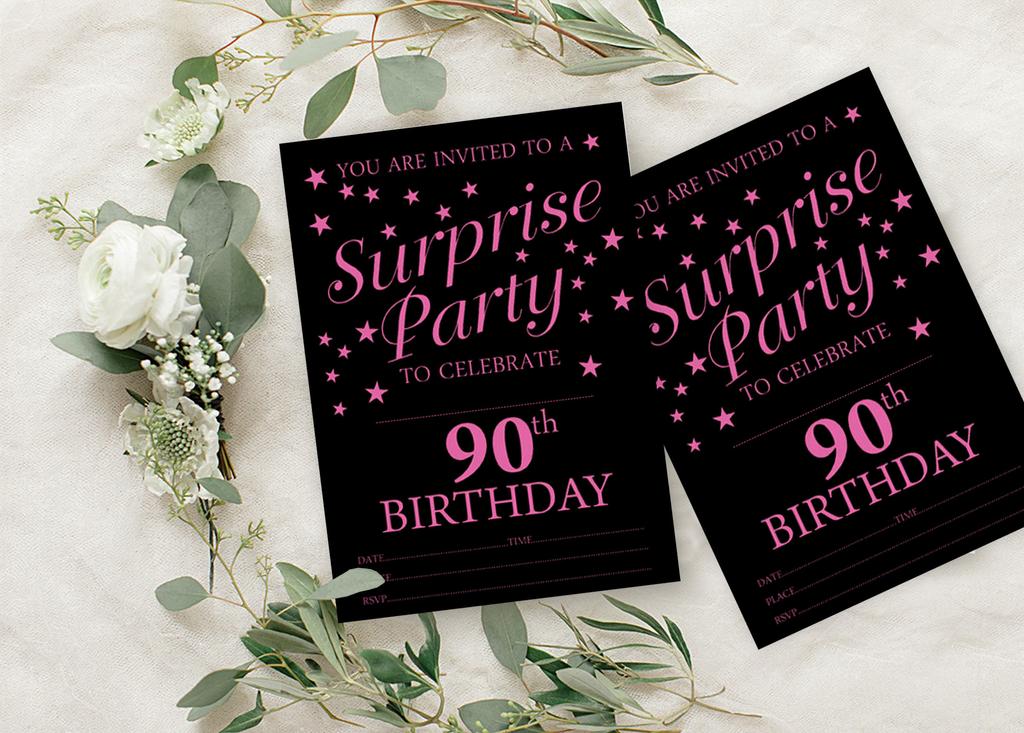 Darling Souvenir Black Birthday Invitation Card Printable Elegant Fill or Write In Blank Party Invites 28 Pcs 5 X 7