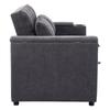 N625P352301302303G) Sleeper Sofa 3-in-1 Pull-out Sofa, Adjustable Backrest, USB Port, 2-Seater Sofa Daybed, with Hidden Table, Cup Holder, Grey