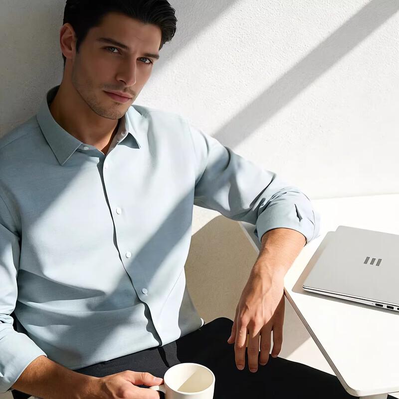 

Romon Men s Copper Ammonia Wrinkle-Free Long Sleeve Shirt 39