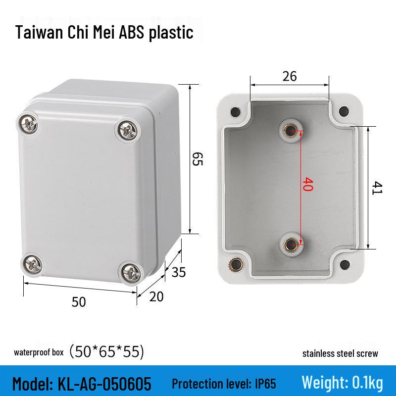 Outdoor Waterproof ABS Power Supply & Monitoring Socket Box with Wiring Terminal & Button