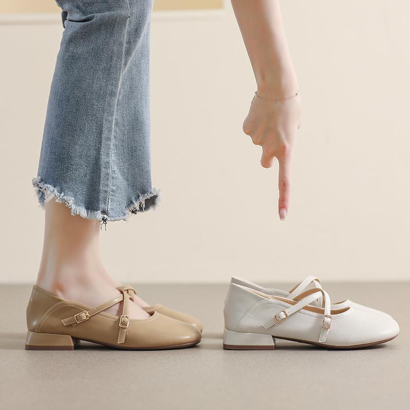 Pantofi De Damă Piele Primăvară Și Toamnă Îmbrăcăminte exterioară Ocazională Muncă Și Banchet Și Birou Tocuri Mary Jane Mari