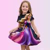 Jupe d'été pour filles Frozen Robe à manches courtes Impression 3D Dessin animé Mignonne Princesse Disney Mode Mnso Vêtements respirants Fête