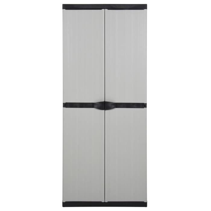 Armoire de rangement - vidaXL - 340984 - 3 étagères - Gris/noir - 68x40x168cm