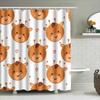 Cute Cartoon Giraffe Shower Curtain For Children'S Bathroom Decor White Background With Red Hearts Pattern Made In China (White)