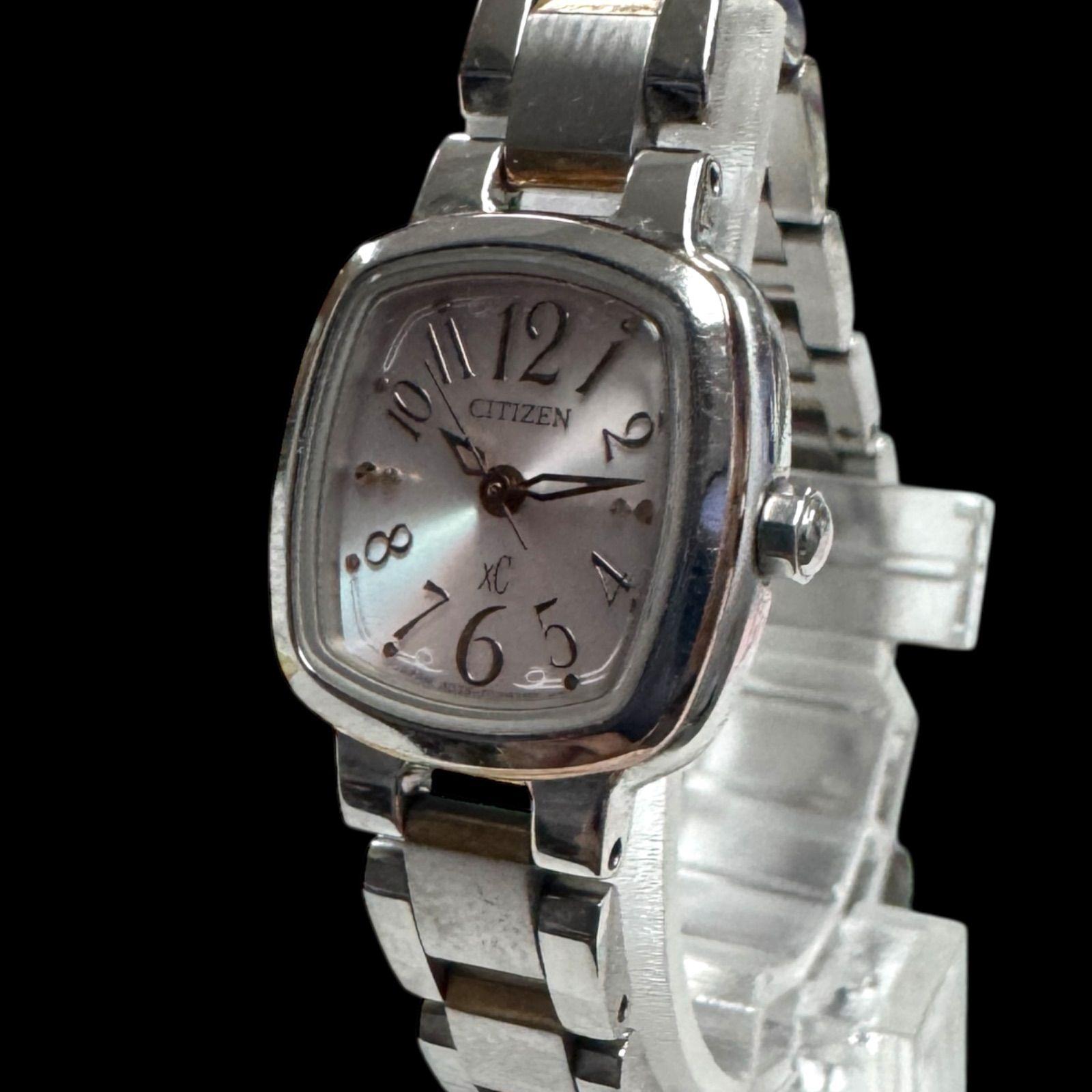 Used Working Good Condition CITIZEN Citizen XC Cross Sea Ladies Watch ECO-DRIVE Pink Dial Square B035-T01845 Solar Type