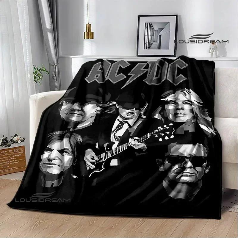 3D Retro Rock band AC/DC printed blanket Picnic blanket Warm Flannel blankets Home bed linings blankets for beds Birthday Gift