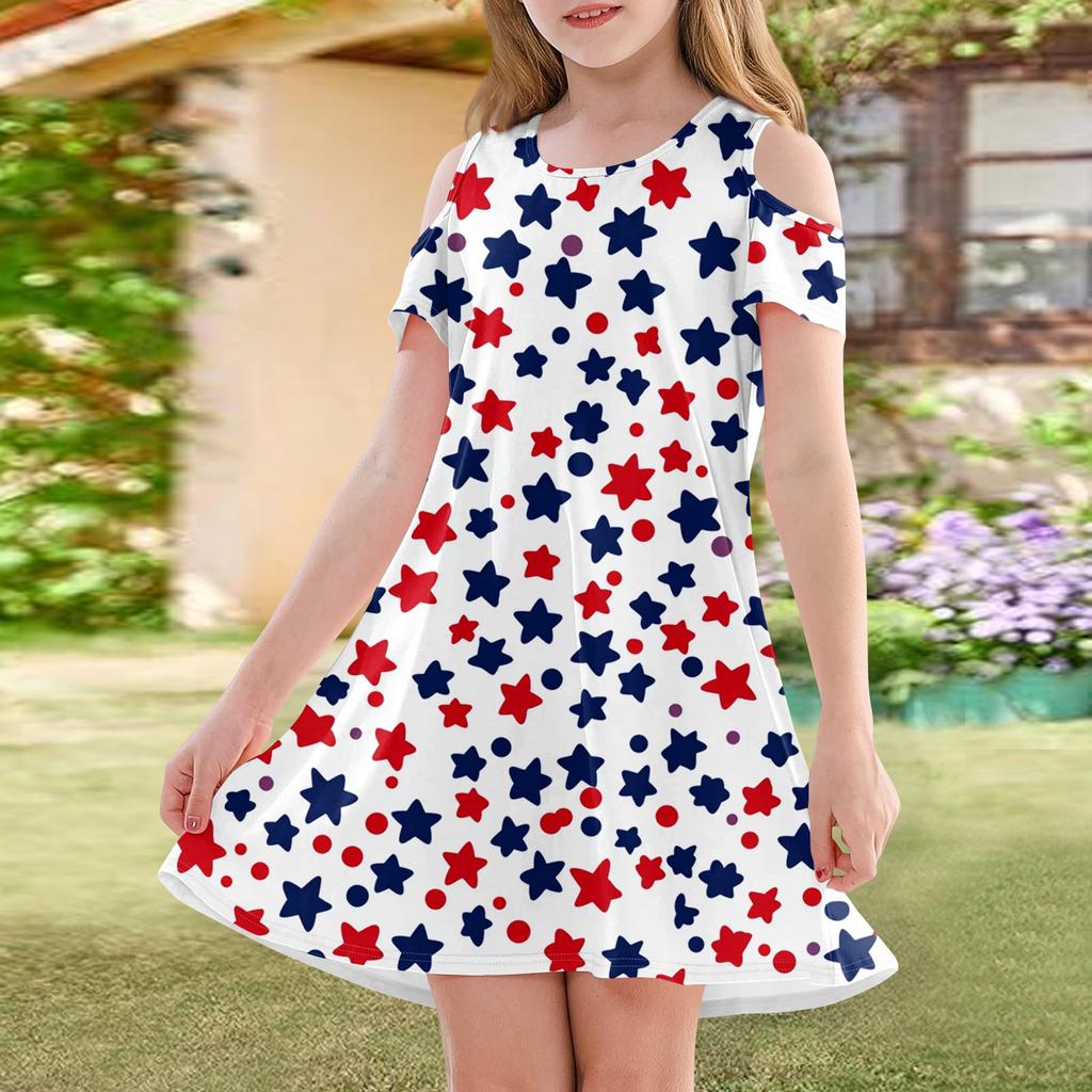 Mädchen A-Linien-Kleid - Sommerkleid Ärmellos Lässiges Sommerkleid Kleinkinderkleid