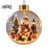 Cute Forest Animal Ornaments Christmas Story Ornament 3.15" Ball Hanging Decoration with Mini Holiday Scene Clear Plastic Sphere Decor Inside,