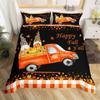Happy Thanksgiving Duvet Cover Fall Maple Leaf Bedding Set Microfiber Gnome Gold Pumpkin Farm Harvest Comforter Cover King Size