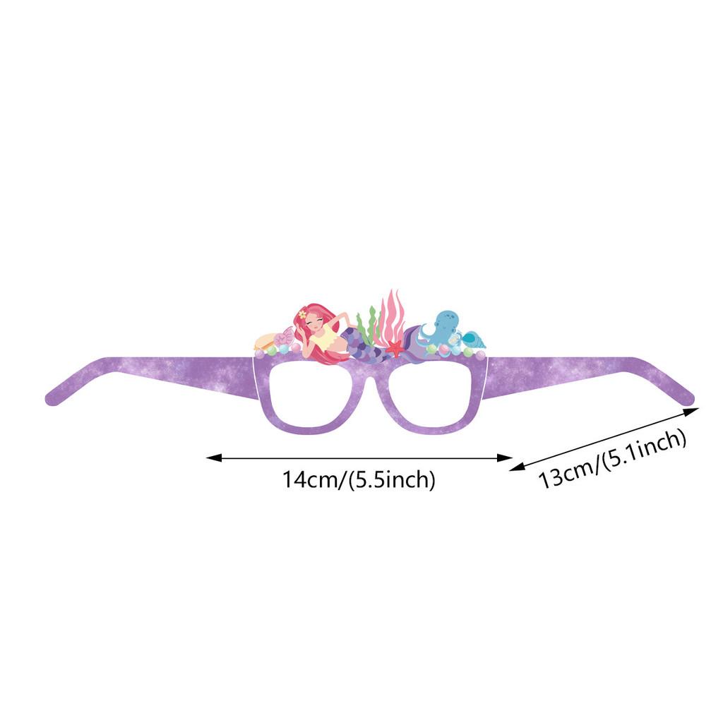Theme 3d Mermaid Paper Glasses For Children Party Photo Booth Decoration