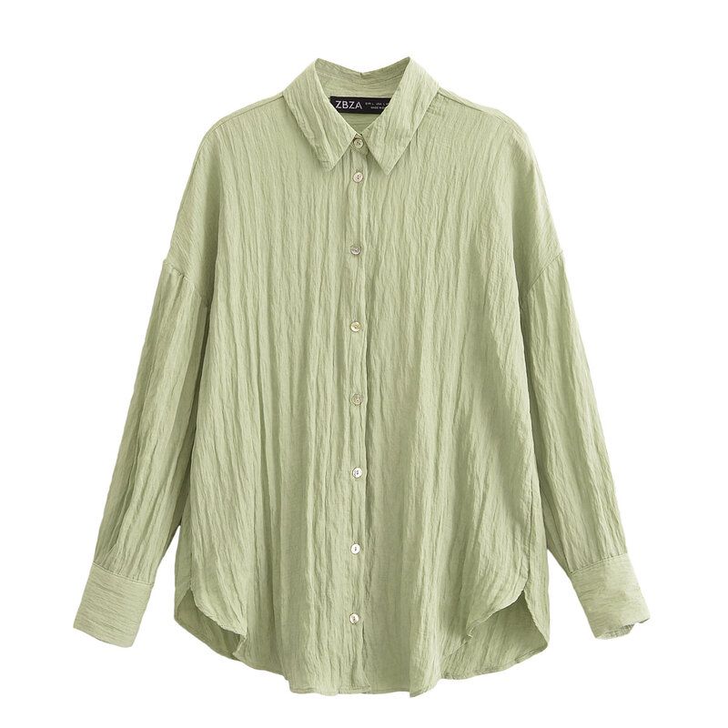 

Fashion Style 2024 Summer New Arrival Women s Wrinkle Effect Shirt High Waist Wrapping Towel Style Pants 8741128 Green shirt L