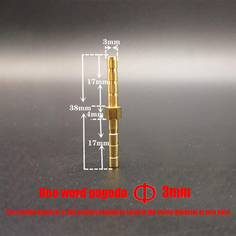 

Brass Barb Pipe Fitting 2 Way Connector for 3mm 4mm 6mm 8mm 10mm 12mm 14mm 16mm 19mm 25mm Hose Copper Pagoda Water Tube Fittings