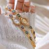 Woman Colorful Shell Vintage Wristwatch Bracelet Dial Analog Quartz Watch Clock Girls Gifts