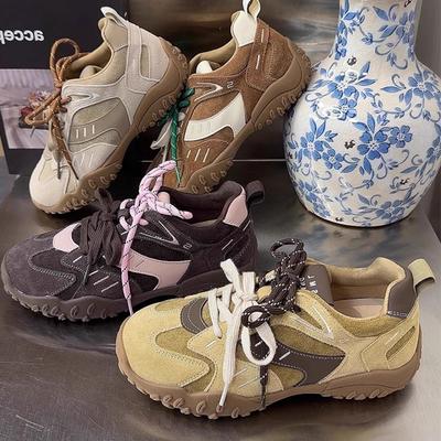 Inner Heightening Thick-soled Versatile Fashion Casual Sports Dad Shoes Women's Spring and Autumn New Niche Retro Moral Training Shoes