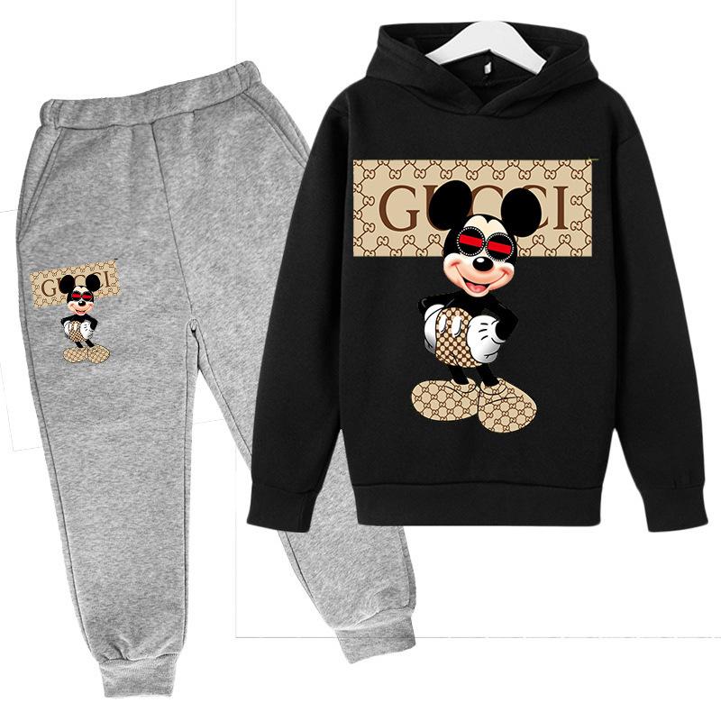 Disney Authentic Mickey Mouse Hoodie & Sweatpants - 2025 Kids' Casual New Year Outfit