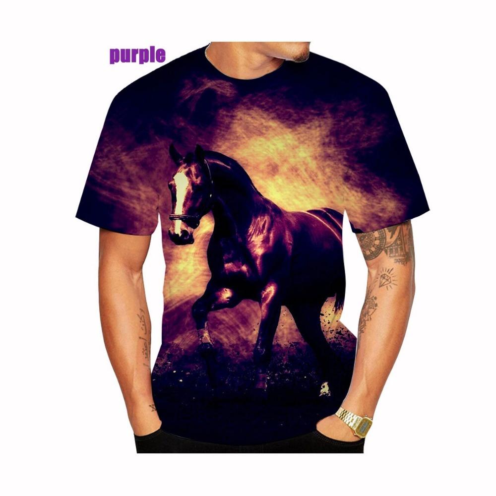 New Fashion Horse 3D Printied Mens and Women T Shirts Animal Horse Printied Casual Loose Short Sleeve Size XS-5XL
